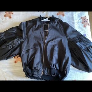 Korean style, puff long sleeves, Black jacket